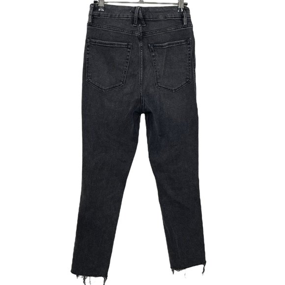 Good American Good Curve Skinny Jeans Raw Edge Black074 Womens Size 2 US 26 - Picture 6 of 14